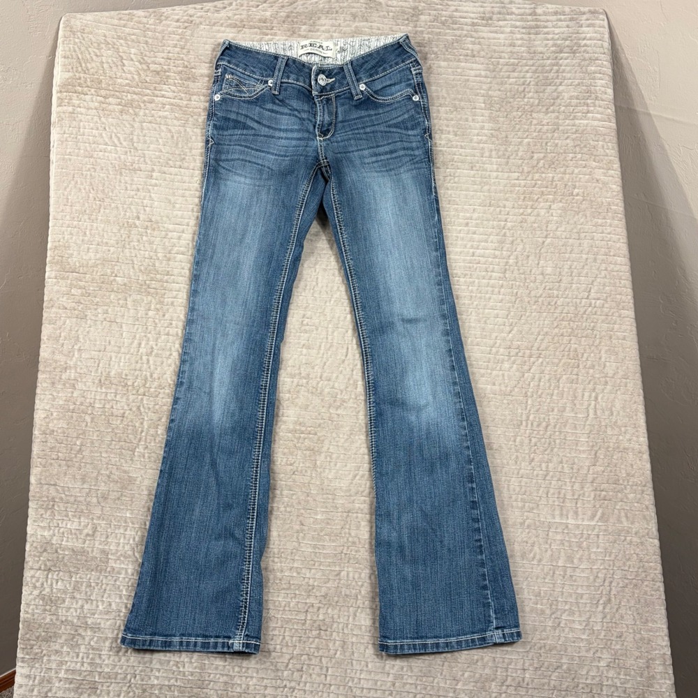 Ariat REAL Denim Shayla Bootcut Jeans 25R Gemstone Blue Mid Rise AW6407 10030259